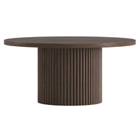 Hudson&Canal - Table basse ronde cannelée Rollan de 81 cm de large, chêne brun-Un design contemporain moderne pour votre salon, votre bureau et plus encore