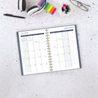 Mead - Agenda scolaire hebdomadaire/mensuel lignes de rêve 2025-2026 - 8 1/2 po H x 5 1/2 po l - bleu - bilingue-15 pages mensuelles avec onglet