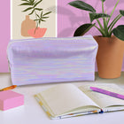 Fashion Stationery - Étui à crayons lignes irisées - Lilas-Matériau du corps : PU