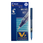Pilot – Stylos à bille roulante Hi-Tecpoint V7 – pointe fine – Bleu – Paquet de 12  -Technologie innovante d’encre liquide pour une écriture exceptionnellement fluide