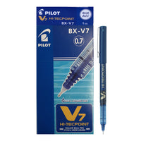 Pilot – Stylos à bille roulante Hi-Tecpoint V7 – pointe fine – Bleu – Paquet de 12  -Technologie innovante d’encre liquide pour une écriture exceptionnellement fluide