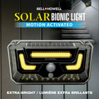 Bell + Howell - Bionic Flood Light ASON TV 108 Lumières solaires à DEL avec détecteur de mouvement-Lumières super brillantes - cette lampe solaire a 50 lumières LED, 40 fois plus lumineuses que la normale, elle est livrée avec une lumière chaude de 6500 kelvin qui est idéale pour des yeux plus relaxants, elle a également 2 modes, éco-nuit et lumière vive, ajustez la base selon vos préférences et votre goût