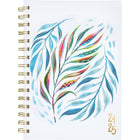 Cambridge - Agenda hebdomadaire/mensuel feuille bleue EttaVee 2024-2025 - 5 1/2 po x 8 1/2 po - bleu - anglais-Couverture en poly durable avec design de feuille audacieux