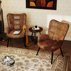 FurnitureR Chaise d'Appoint - Velours Vert -Le dossier haut ajoute du confort, que vous vous détendiez avec un bon livre ou que vous vous détendiez
