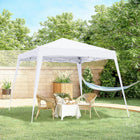 Outsunny - Tente auvent d'extérieur pliante 8 pi l x 8 pi L avec sac - Blanc-Facile à plier et à déplier grâce à un design pop-up