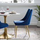 Modway - Viscount Accent moderne Performance Velvet Chaise à manger - Marine-Rembourrage en velours polyester Performance