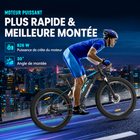 Gyrocopters - Vélo électrique pour adultes Zeil - Vitesse 40 km/h - Autonomie PAS 91 km - Noir-GPS inclus