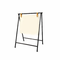 Futech - Planche à bascule en A avec panneau en PVC - 40 cm L x 40.6 cm H - Noir-Design compact en A-frame en métal —parfait pour petites devantures, cafés, boutiques et panneaux directionnels.