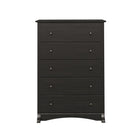 Prepac Riverdale – Commode à 5 tiroirs, noir délavé, (HDC-3345-V)-Dotée de bords supérieurs profilés, d’une plaque de renfort arquée et de poignées en métal massif avec un fini mat.