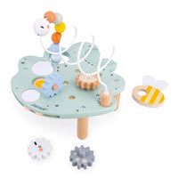 Janod - Station de feuilles multi-activités Doux Cocon-Jouet d'activité en forme de feuille géante avec une chenille complète.