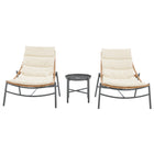 Manhattan Comfort - Ensemble de conversation moderne Sunset pour patio, 3 pièces - Crème - Lot de 3-Ensemble de conversation moderne de patio 3 pièces avec 2 chaises et 1 table d’appoint
