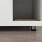 PawHut - Enclos pour litière de chat d’intérieur avec tapis à griffer - blanc-Couleur : Blanc 