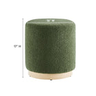 Modway - Tilden Sherpa rond 16" Rembourré Ottoman - Moss Green Natural-Rembourrage en mousse dense
