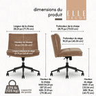 Elle Décor - Fauteuil jambes croisées Arabella recouvert de tissu - Brun Pâle-Approuvé par l'Association américaine de chiropratique