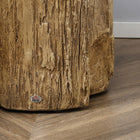 HOMCOM - Table d’appoint aspect béton - brun naturel-Matériaux : Poudre de minerai inorganique 