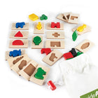 Guidecraft 3D ressentir et trouver -Contient 20 formes en bois assorties et des tuiles imprimées dans un sac en tissu réutilisable et durable