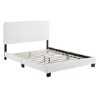 Modway - Celine Chenal Touffé Performance Velvet Lit de plateforme King, Blanc-Lit de plateforme King