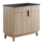 Modway - Miles 36" Vanette de salle de bain - Chêne noir-Panneau de particules et stratifié de mélamine