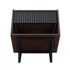 Manhattan Comfort - Table de nuit Duane 20,23" style mid-century moderne - brun foncé et noir-Garantie limitée du fabricant de 30 jours