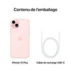 Apple - iPhone 15 Plus 6,7 po ecran Liquid Retina, 256 Go, Rose, Bell et Virgin Plus-Garantie limitée d'un an du fabricant