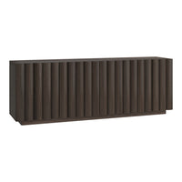 Hudson&Canal - Meuble TV rectangulaire cannelé Molly pour téléviseurs jusqu'à 75 po - Chêne brun-Un design moderne et contemporain permet d'accueillir des téléviseurs jusqu'à 75 pouces dans votre espace de divertissement