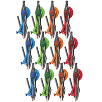 Helix - Boussole verrouillable universelle - Couleurs assorties - Paquet de 12-Double bras de mesure gradué avec fenêtre de visualisation facile à lire