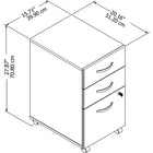 Bush Business Furniture Studio C - Classeur mobile à 3 tiroirs - blanc (SCF216WHSU)-Fabriqué aux États-Unis avec des pièces américaines et importées.