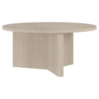 Hudson&Canal - Table basse ronde Anders de 91 cm de largeur, , blanc aulne-Un design scandinave contemporain pour votre salon, votre bureau et plus encore