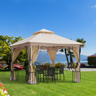 Outsunny - Pavillon de patio 10 pi l x 10 pi L - auvent de jardin extérieur pour événements et fêtes-Structure en acier avec revêtement en poudre résistante à l’écaillage, au pelage, à la rouille et à la corrosion