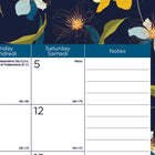 Blueline - 2025-2026 18-mois sous-main académique mensuel - 22 po x 17 po - Blossom - Bilingue-Espace vaste pour les notes sur le côté