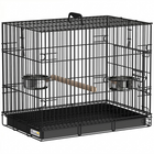 PawHut - Cage à oiseaux portable avec plateau coulissant 49 cm - noir-Conçu pour les déplacements avec une poignée supérieure robuste pour un transport facile partout

