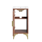 Modway - Daylight 18" Vanette de salle de bain - Noyer blanc-Rangement spacieux