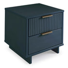 Manhattan Comfort - Table de nuit moderne Granville 18,11" à 2 tiroirs - Bleu Minuit - Lot de 2-Parfait pour le rangement de chevet, les lampes ou les objets de décoration