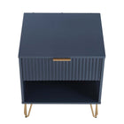 Manhattan Comfort - DUMBO Table de nuit moderne 1 tiroir 51 cm - Bleu Minuit - Lot de 2-Garantie limitée du fabricant de 30 jours