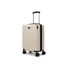 Bugatti - Valise de cabine à coque rigide 21.50po de la collection Monaco - Écru-Fabriqué en ABS/PC léger et résistant avec une insertion en cuir synthétique