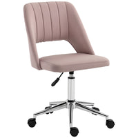 Vinsetto - Chaise de bureau pivotante sans accoudoirs - rose-Design simple avec rembourrage épais pour un confort accru