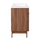 Modway - Render 36" Vanette de salle de bain - Blanc noyer-Tiroirs à extension complète
