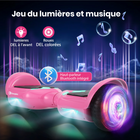 Gyrocopters - Hoverboard PRIME pour enfants - Vitesse de 15 km/h - 300 W - 6,5 pouces - Roues LED - Haut-parleur Bluetooth - Rose-Fonctionnalités intelligentes et divertissement intégré, avec des haut-parleurs Bluetooth qui synchronisent votre musique préférée directement avec votre trajet