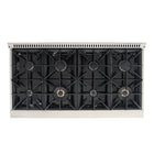 Kucht - 48 po Série KNG Cuisinière Pro Style au gaz naturel - Acier inoxydable/Bleu-Grilles de cuisson robustes en fonte résistantes à la chaleur intense permettant de déplacer les ustensiles d’un brûleur à l’autre sans les soulever