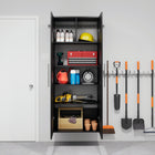 Prepac - Grosse armoire accrochable HangUps de 30 po - noir-3 tablettes ajustables et 1 tablette fixe avec séparateur central tablettes de 0,75 po 1,9 cm d'épaisseur