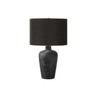 Monarch Specialties - Luminaire - 24 po H Lampe De Table - Céramique Noire - Abat-Jour Noir - Contemporain-Conçu en forme de vase, cette lampe de table en céramique noire texturée est surmontée d'un abat-jour en tissu noir et terminée par un embout rond noir, apportera un style sophistiqué à n'importe quel salon, chambre ou espace de bureau
