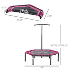 Soozier - Trampoline de fitness pliable 48 po-Le guidon en T réglable sur 3 niveaux offre une flexibilité supplémentaire pendant vos exercices de saut