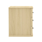 Manhattan Comfort - Table de nuit traditionnelle Clifford à 3 tiroirs - Chêne naturel-Assemblage à domicile requis Tout le matériel inclus