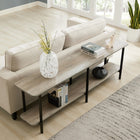Manhattan Comfort - Console moderne Celine 70,87 po - Gris-Pieds en acier carbone avec finition noire pour la mode et la durabilité