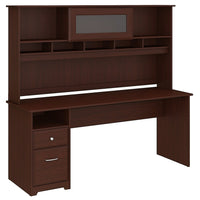 Bush Furniture Cabot Bureau d'ordinateur 72 W avec niche et tiroirs - cerisier de récolte (CAB049HVC)-L'ensemble comprend : Bureau d'ordinateur de 72 W avec tiroirs, clapier de 72 W