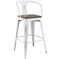 Modway - Promenade Tabouret de bar - Blanc-Tabouret de bar style café et bistro