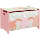 Qaba - Organisateur de rangement pour coffre à jouets - Rose-Beaucoup d'espace de rangement pour les jouets, les jeux et plus encore 