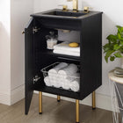 Modway - Chaucer 18" Vanette de salle de bain - Noir noir-Porte en rotin
