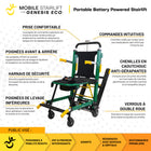 Mobile StairLift - Genesis ECO - Monte-escalier portable - chaise mobile légère à batterie - noir-La construction du cadre en aluminium offre un design solide tout en restant léger