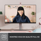 Logitech Brio 300 Webcam Full HD avec confidentialité, micro à réduction de bruit - Rose-Correction automatique de l’éclairage: La technologie RightLight 2 compense automatiquement les mauvaises conditions d'éclairage vidéo pour que vous soyez clairement vu